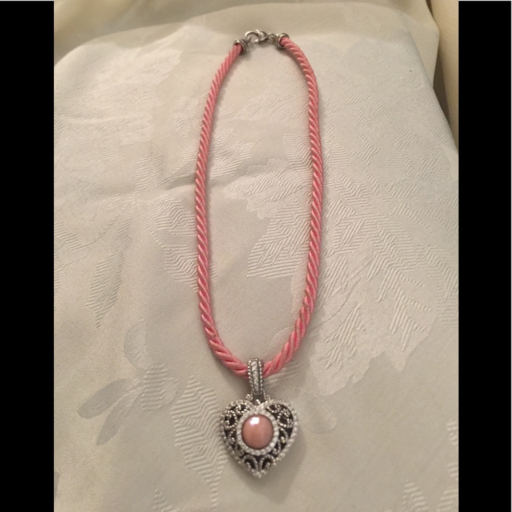 JUDITH RIPKA 925 CZ Pink Heart Necklace - Picture 4 of 7